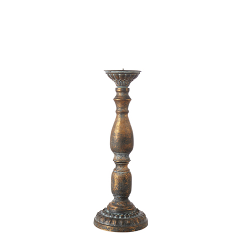Romadedi Set Di 2 Portacandele Vintage In Ottone Oro Spazzolato - Altezza 14 Cm, Per Candele 2,2 Cm, Decorazione Tavolo - 5