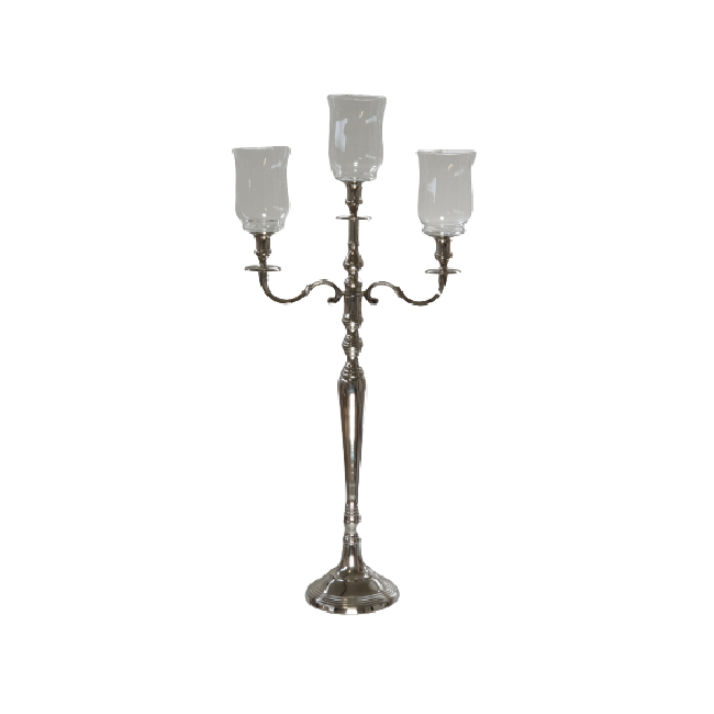 CANDELABRO ARGENTO 3 BRACCI + BUGIE