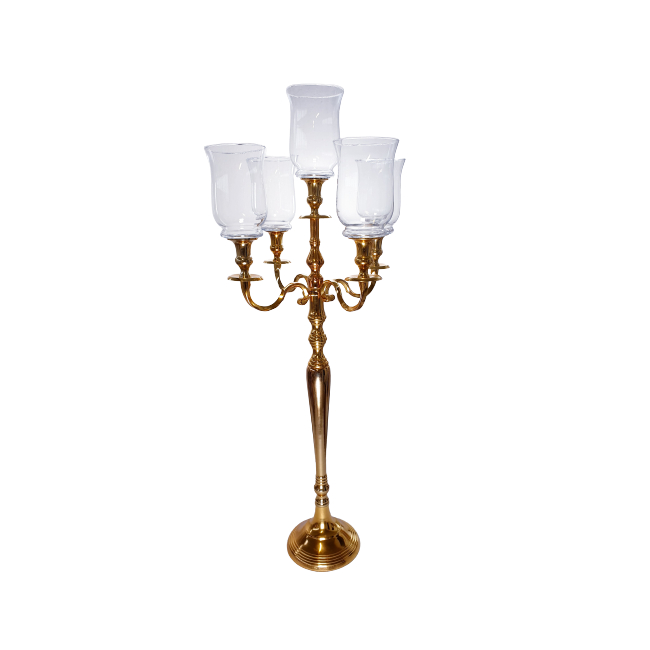 CANDELABRO ORO 5 BRACCI + BUGIE