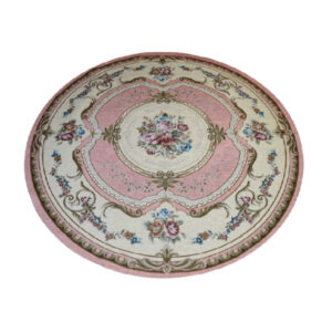 tappeto tondo vintage rosa