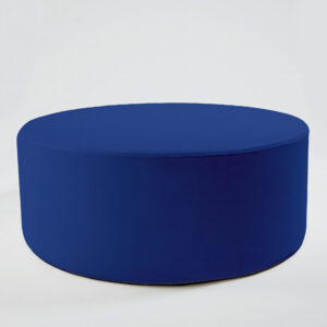 pouf rotondo velluto blu 120