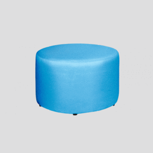 Pouf Rotondo Velluto Azzurro 60