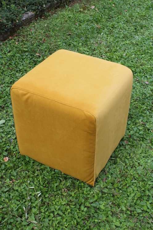 POUF IN VELLUTO GIALLO NUOVO ART.53860 CONSEGNA GRATUITA